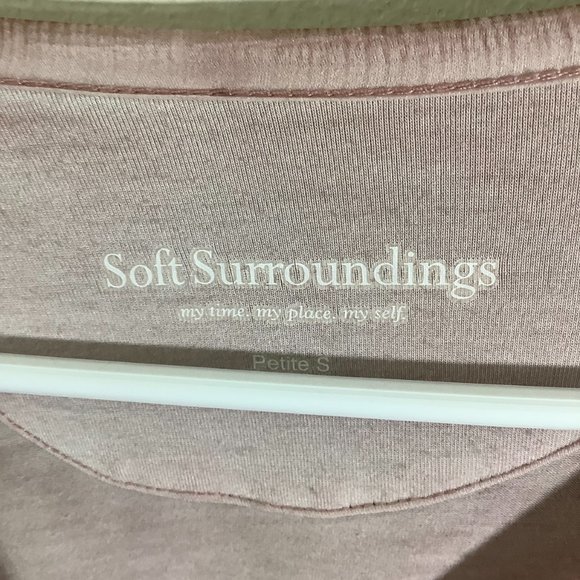 Soft Surroundings 🌵 Blush Long Sleeve Pull-over Silk Trim Size Petite Sm… - Picture 4 of 6